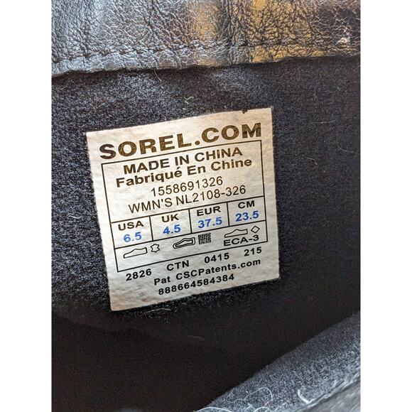 Sorel Boots Womens 6.5 Leather Slimpack Riding Snow Winter Tall Cozy NL2108-326 - Picture 2 of 11